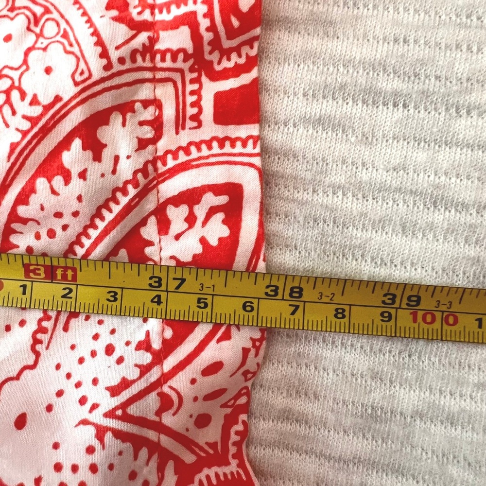 Old Navy Womens Red White Medallion Paisley Sleeveless Pintuck Shift Dress L - Picture 8 of 10